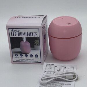 Via Led Humidifier 210ml/7.39 oz Cool Mist Spray Duration 2.5 hrs USB New